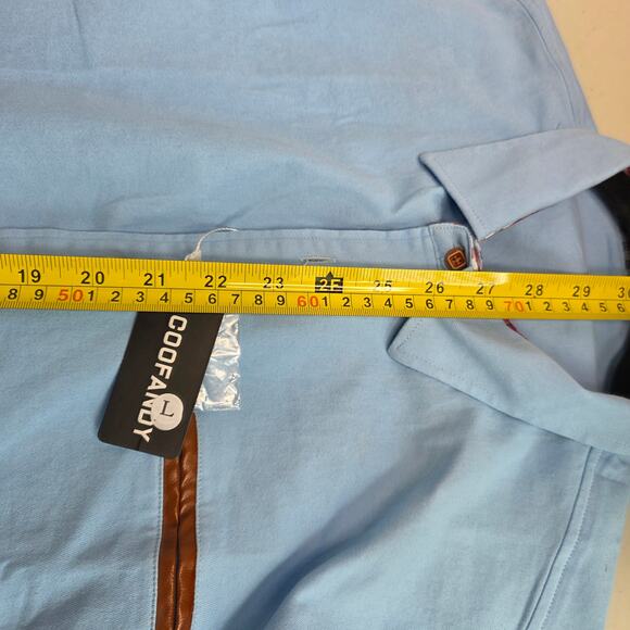 Coof Andy, Sky Blue Plaid Detailed Button-Up Shirt, Mens, Large (NWT) - Picture 7 of 7